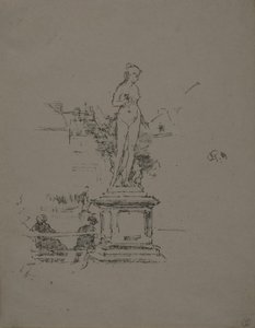 La estatua, Jardines de Luxemburgo de James Abbott McNeill Whistler