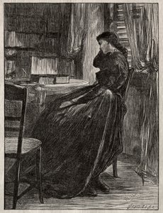 El Sermón de Prueba: Joanna Douglas en su Escritorio de James Abbott McNeill Whistler