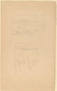 Dos bocetos de paisajes colgados en la Sociedad de Artistas Británicos de James Abbott McNeill Whistler