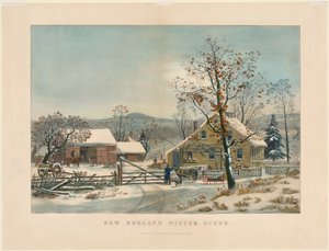 Escena de invierno en Nueva Inglaterra, 1861