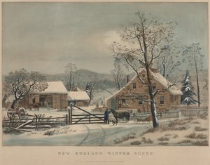 Escena de invierno en Nueva Inglaterra, 1861