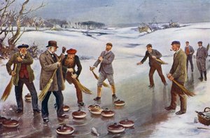 Curling (litografía en color) de James Michael Brown