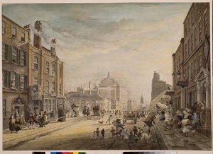 Vista hacia Hanover Square mostrando Holles Street, Londres, 1773-1791 de James Miller