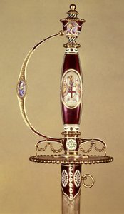 Empuñadura de una espada presentada al Coronel James Hartley (1745-99) por la Compañía de las Indias Orientales, montada por James Morisset (c.1766-c.1800) c.1780 de James Morisset