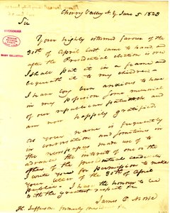 Le agradece por su respuesta del 30 de abril que tiene la intención de poner en un marco y guardar para sus hijos. (2 páginas) de James O. Morse