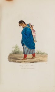 Una mujer y un niño chippeway, de The Aboriginal Portfolio de James Otto Lewis
