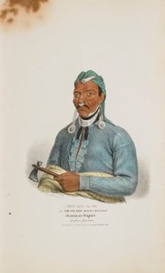 TENS-QUA-TA-WA o El que abre la puerta; Profeta Shawnese (Hermano de Tecumthe), de La cartera aborigen. de James Otto Lewis