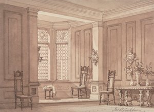 Salón de una mansión gótica