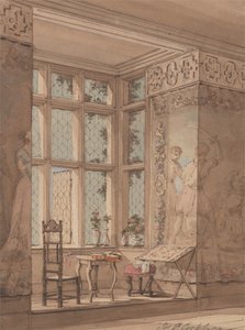 Habitación con tapices en una mansión gótica de James Pattison Cockburn