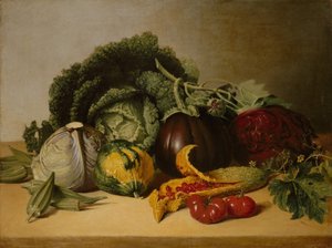 Naturaleza muerta: manzana balsámica y vegetales, ca. 1820s de James Peale
