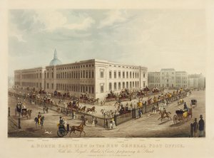Vista noreste de la nueva oficina de correos general, 1829