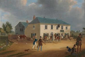 Exterior del Pike and Anchor Inn en Ponders End, Middlesex de James Pollard