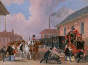 El correo real Louth-Londres Viajando en tren desde Peterborough Este, Northamptonshire de James Pollard