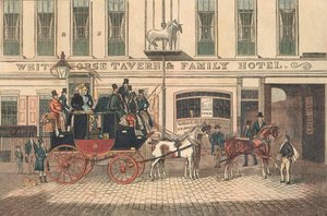 Taberna y hotel White Horse, Fetter Lane, Londres de James Pollard