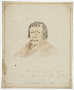 Retrato de Black Hawk y Na-Be-Ghi-Zeik de James Reid Lambdin