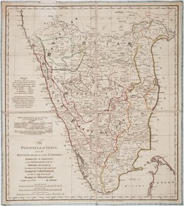 La península de la India desde el río Kistnah hasta el cabo Comorin de James Rennell