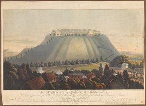 Vista de la fortaleza de Bitche. Un depósito de castigo para prisioneros de guerra británicos, 1799