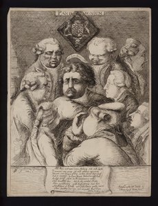 Pandemonium: sátira sobre la inestabilidad política en Gran Bretaña tras la caída de la Coalición Fox-North y su reemplazo por el gobierno de William Pitt el Joven, 1784 de James Sayers