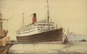 El transatlántico Cunard RMS Carinthia (litografía en color) de James Scrimgeour Mann