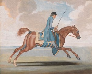 Caballo de carreras en entrenamiento, montado por un mozo de cuadra de James Seymour