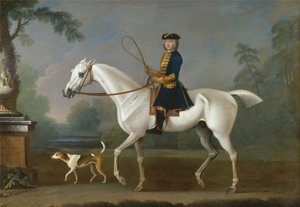 Sir Roger Burgoyne montando a 