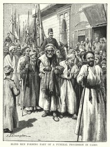 Hombres ciegos formando parte de una procesión fúnebre en El Cairo de James Shaw Crompton