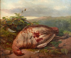 Naturaleza muerta de la caza (óleo sobre lienzo) de James Sr Hardy