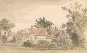Cabañas y árboles con valla de James Stark