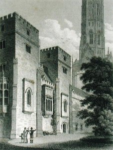 Vista sureste de la Abadía de Fonthill, publicada en 1812 de James Storer