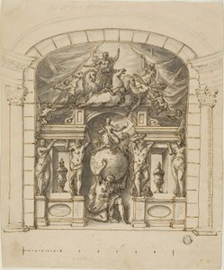 Diseño para escenografía (Hampton Court) con figuras mitológicas de James Thornhill
