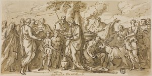 Lupercalia (recto), y Bocetos de Figuras (verso) de James Thornhill