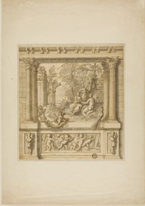 Decoración de pared con la historia de Egeria y Numa Pompilio de James Thornhill