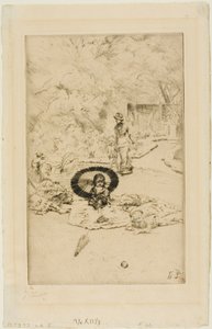 Una fiesta infantil en el jardín de James Tissot