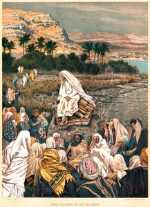 Jesús enseñando en la orilla del mar, c. 1890 de James Tissot