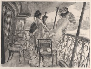 La galería del H.M.S. Calcutta Souvenir de un baile a bordo del barco de James Tissot