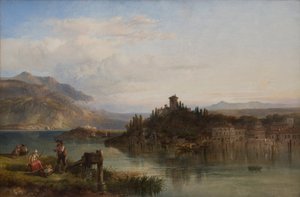 Mañana en el Lago de Garda, Italia, 1861 de James Vivien de Fleury