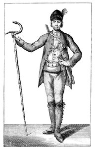 James Boswell, esq con el atuendo de un jefe corso armado, 1769