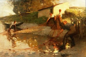 Pescadores de salmón en el Tweed de James Wallace