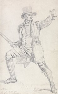 Estudio para el personaje central del cuadro de Ward "El ladrón de ciervos" de James Ward