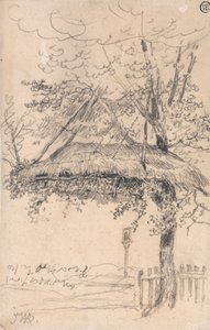 Un refugio de paja suspendido de un árbol de James Ward
