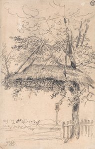 Un refugio de paja suspendido de un árbol de James Ward
