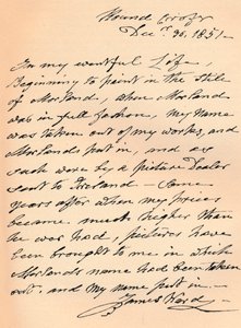Una carta de James Ward, 1851 de James Ward