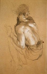 Hombre agachado, estudio para 