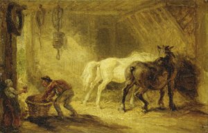 Interior de un establo, c.1830-40 de James Ward
