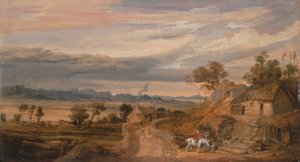 Paisaje con casas de campo de James Ward