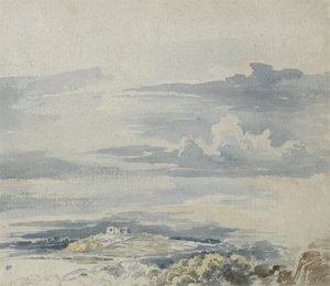 Paisaje con un castillo en una colina de James Ward