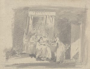 Estudio para El soborno de la madre o La tentación de lavarse de James Ward