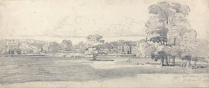 The Old Hall, Tabley, rodeado de parques, 20 de julio de 1814 (¿1819) de James Ward