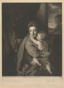 Caroline Curzon (de soltera Colyear), Lady Scarsdale, y su hijo, el Honorable John Curzon de James Watson