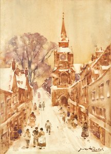 Escena de calle en invierno de James Watterston Herald